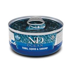 Farmina N&D Cat Ocean Tuna Calamar Shrimp (Boîtes) 24 x 70 gr