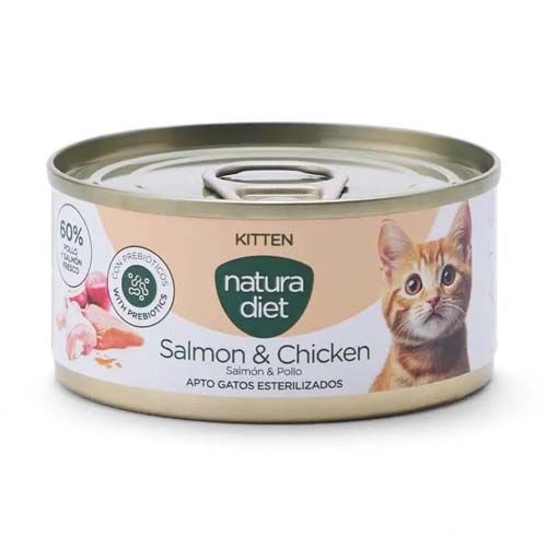 Natura Diet Cat Kitten Salmon & Chicken (Boîtes) - 24 x 85 gr