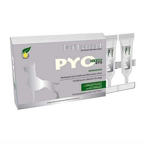Nettoyant Ótico Dermoscent Pyoclean Oto pour chien et chats (10 x 5 ml)