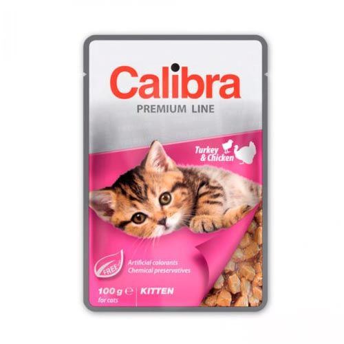 Calibra Cat Kitten Turkey & Chicken in Gravy (Sachets) 24 x 100 gr