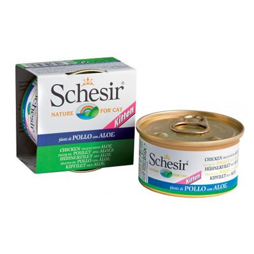 Schesir Chat Filets de poulet et Aloe chatons(boîtes)