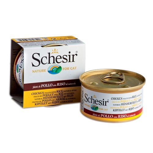 Schesir Poulet et Riz au Naturel pour chats(Boîtes)