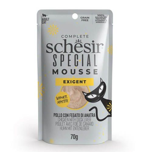 Schesir Gato Special Mousse Exigent Pollo con Hígado de Pato (Sachets)