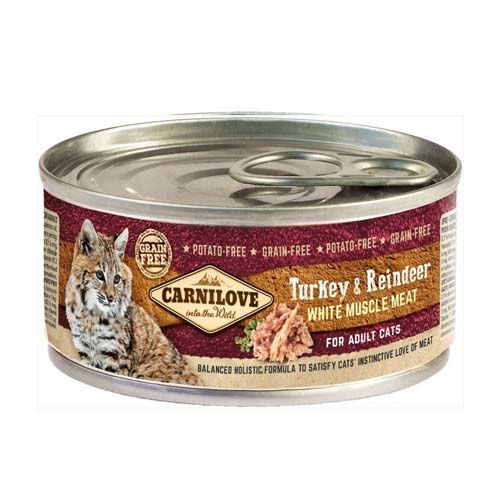 Carnilove Cat Adult Turkey & Reindeer (Boîtes) - 12 x 100 gr